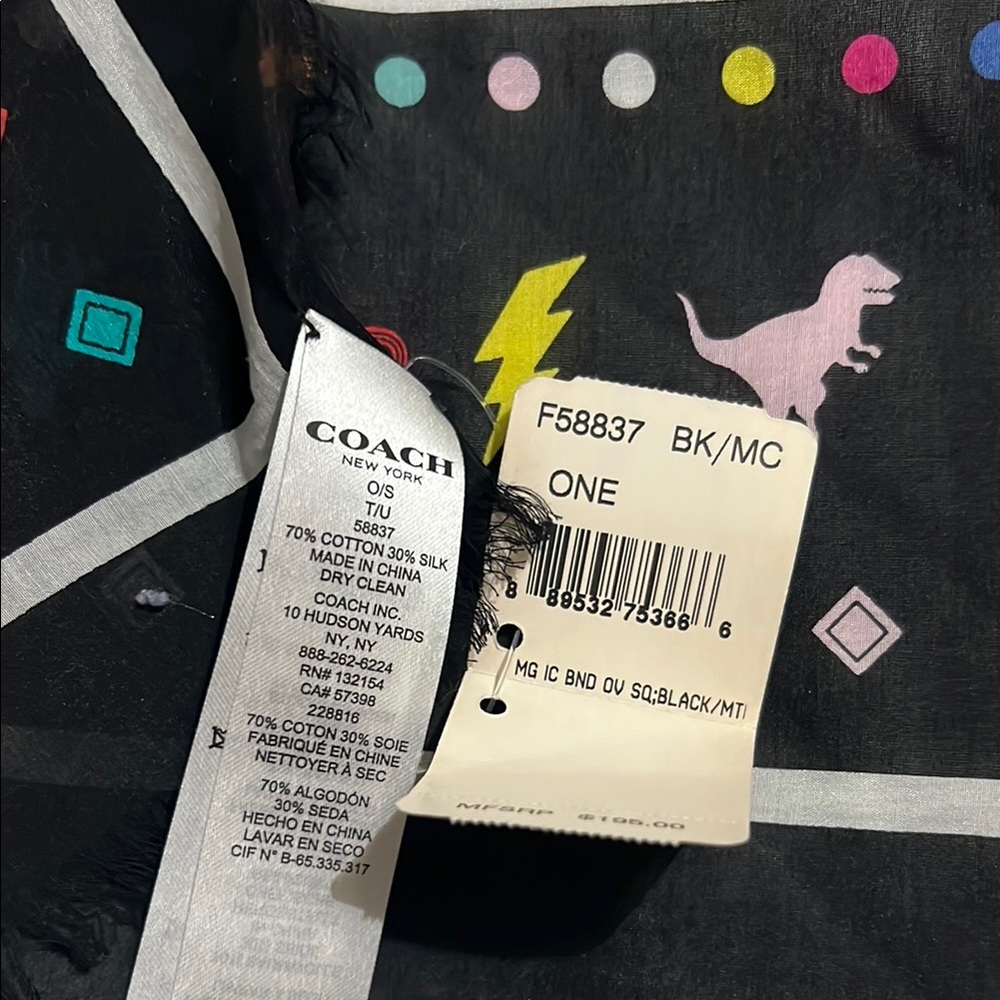 Coach Multicolor Patterned Scarf - image 4